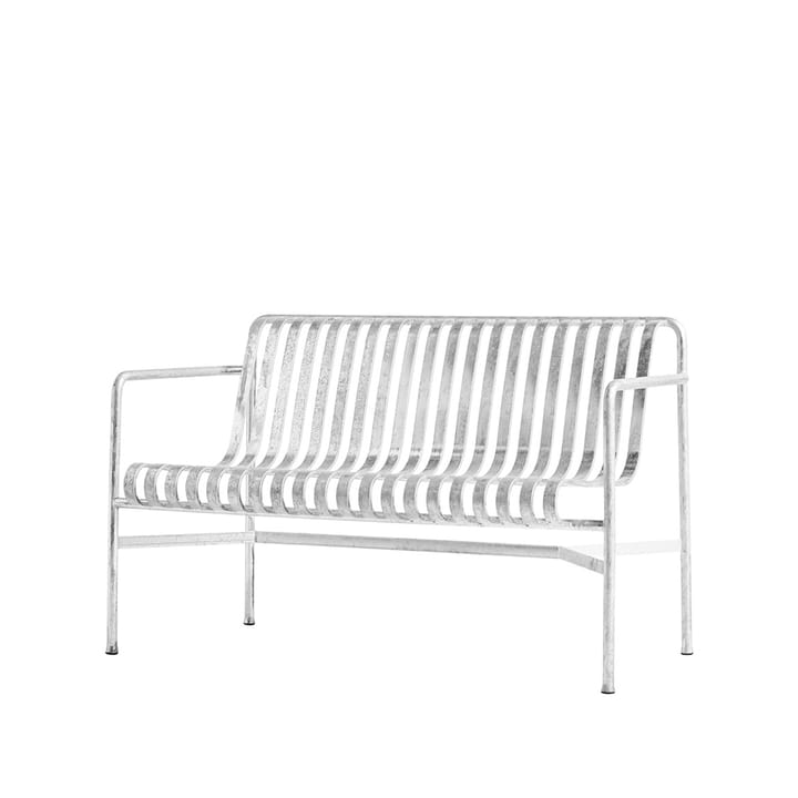 Palissade Dining Bank mit Armlehne - Hot galvanized - HAY