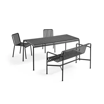 Palissade Essgruppe 2 Stühle + Bank 170x90 cm - Anthracite - HAY