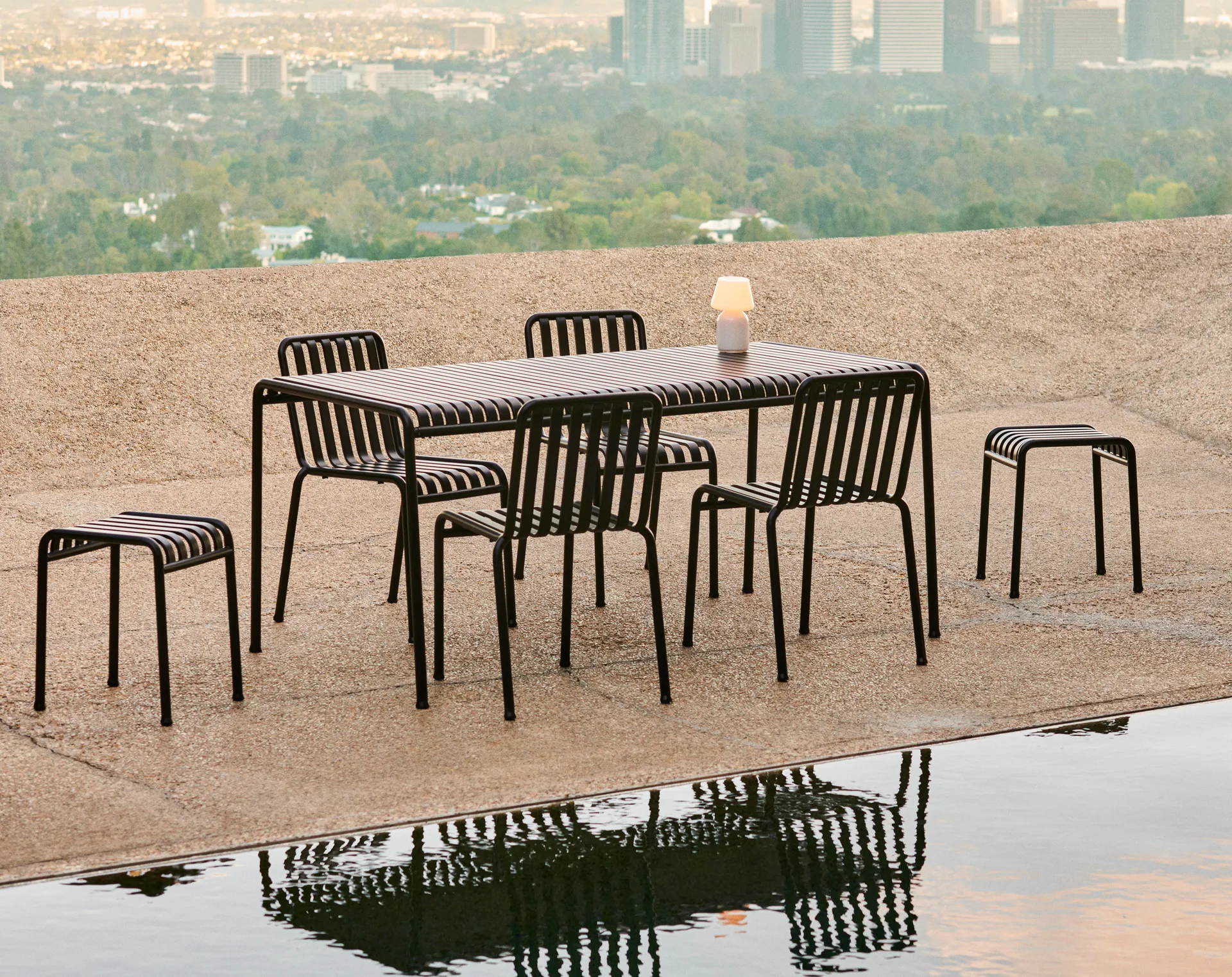 Palissade Essgruppe 4 Stühle 170x90 cm - Anthracite HAY