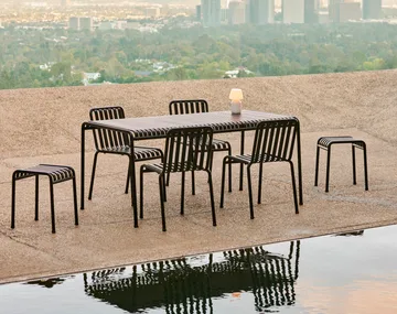 Palissade Essgruppe 4 Stühle 170x90 cm - Anthracite - HAY