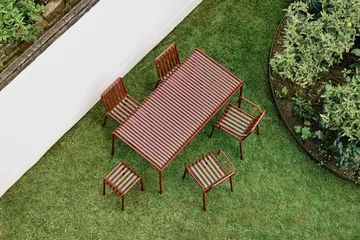 Palissade Essgruppe 4 Stühle 170x90 cm - Iron red - HAY