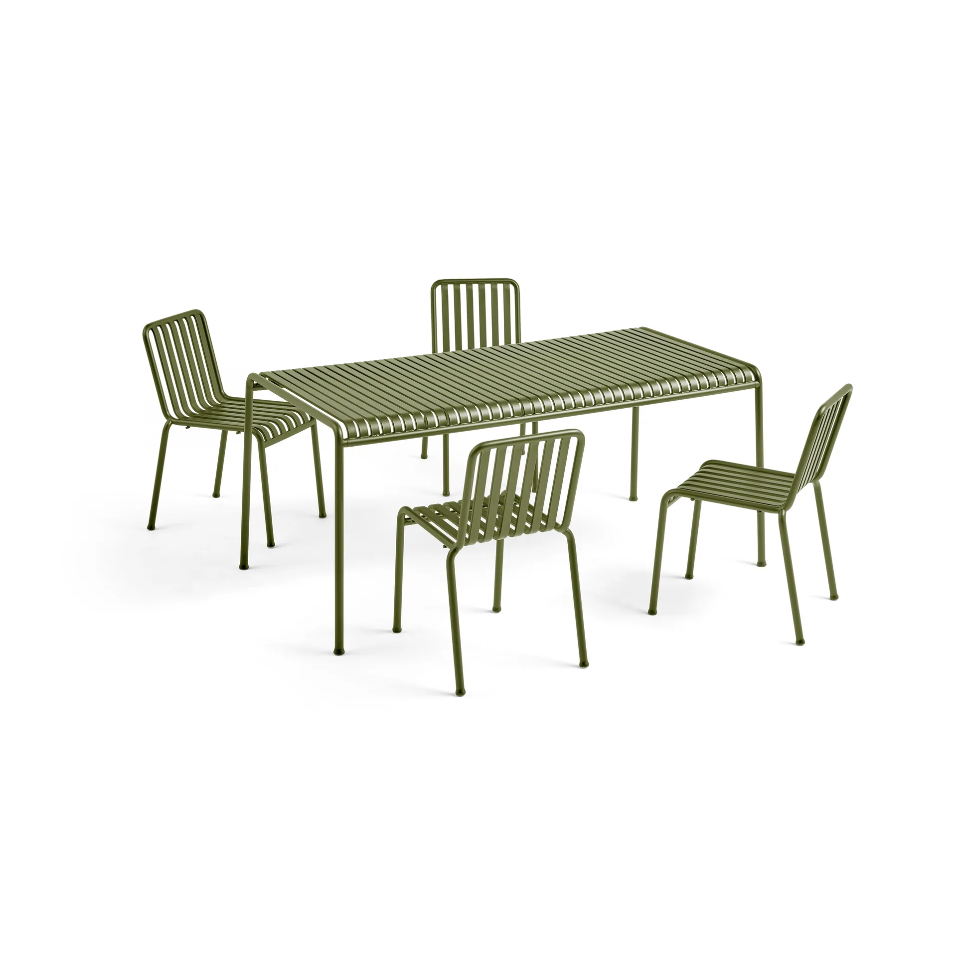 Palissade Essgruppe 4 Stühle 170x90 cm - Olive,  HAY