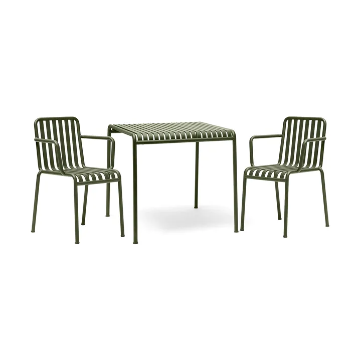 Palissade Esstisch-Set 2 Armstühle 82,5x90 cm olive - HAY