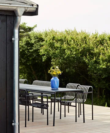 Palissade Esstisch-Set 2 Dining Armstuhl + Bank 170x90 cm anthracite - HAY