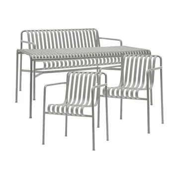 Palissade Esstisch-Set 2 Dining Armstuhl + Bank 170x90 cm sky grey - HAY