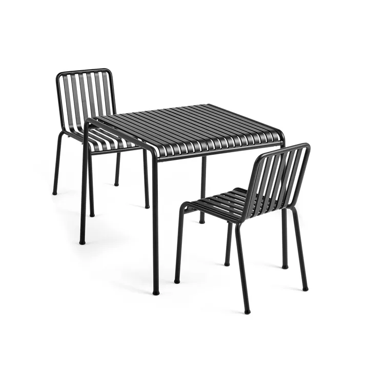 Palissade Esstisch-Set 2 Stühle 82,5x90 cm anthracite - HAY