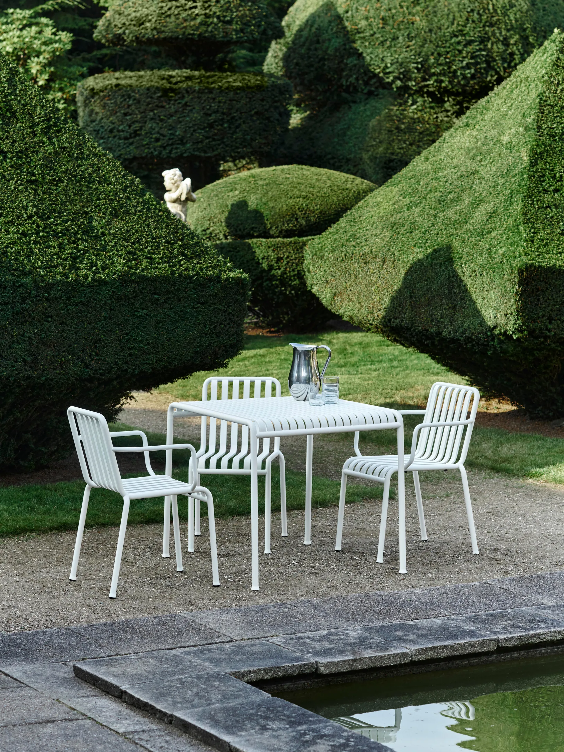 Palissade Esstisch-Set 2 Stühle 82,5x90 cm cream white,  HAY