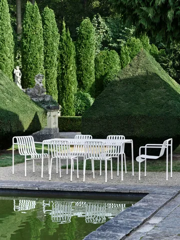 Palissade Esstisch-Set 4 Stühle 170x90 cm cream white - HAY