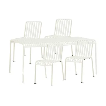 Palissade Esstisch-Set 4 Stühle 170x90 cm cream white - HAY