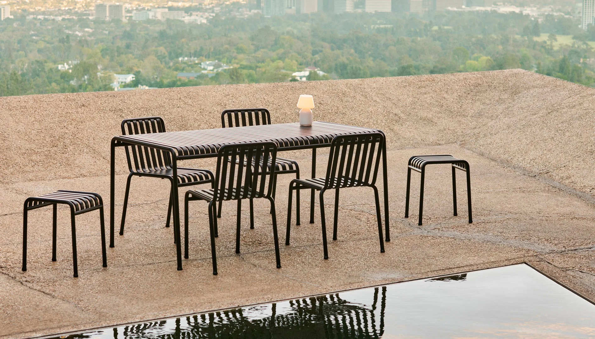 Palissade Esstisch-Set 6 Stühle 170x90 cm anthracite,  HAY