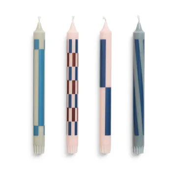 Pattern Kerzen Mix 4er-Pack - Light pink-blue - HAY
