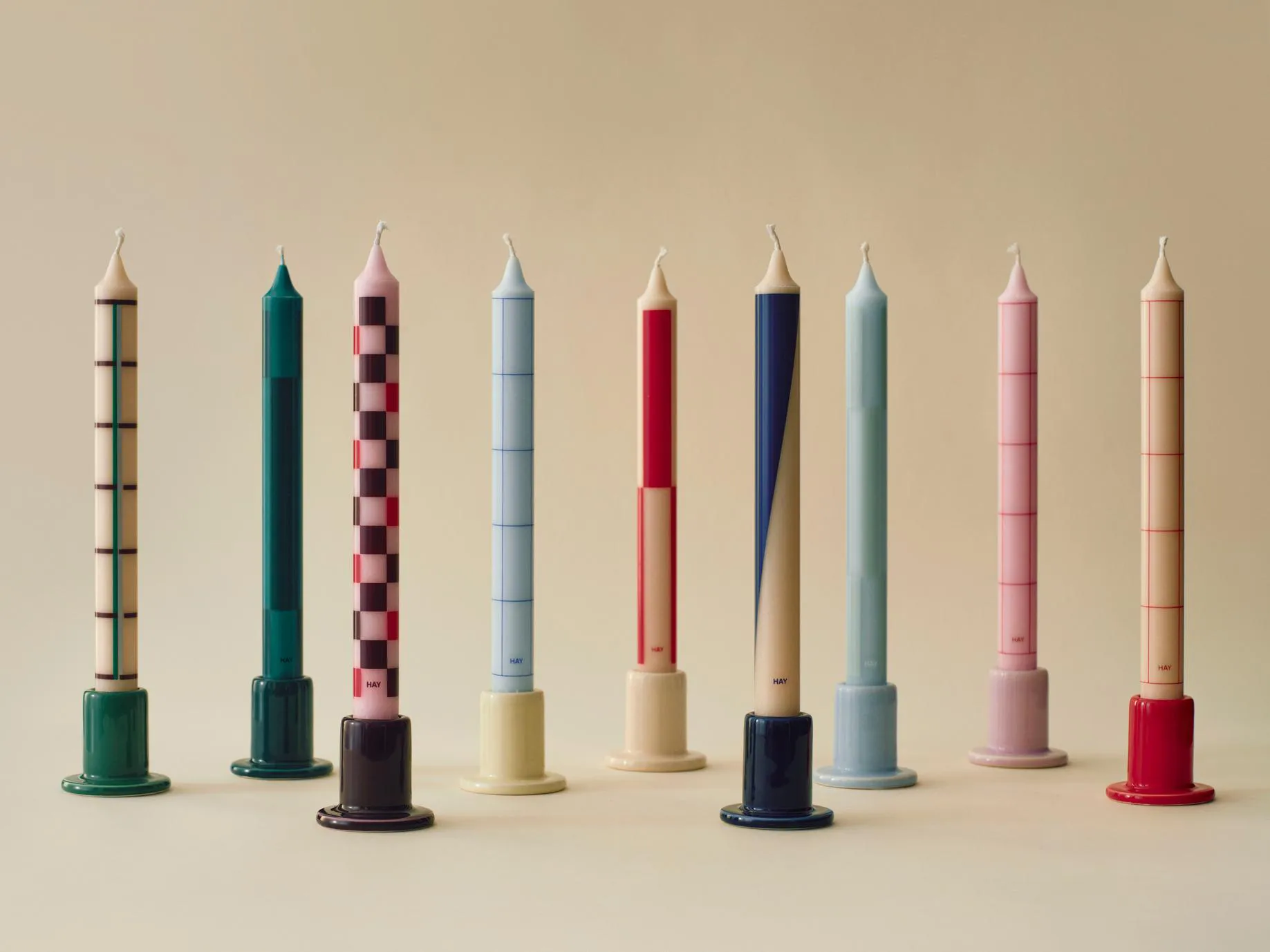 Pattern Kerzenmix 4er-Pack, Cream-dark HAY