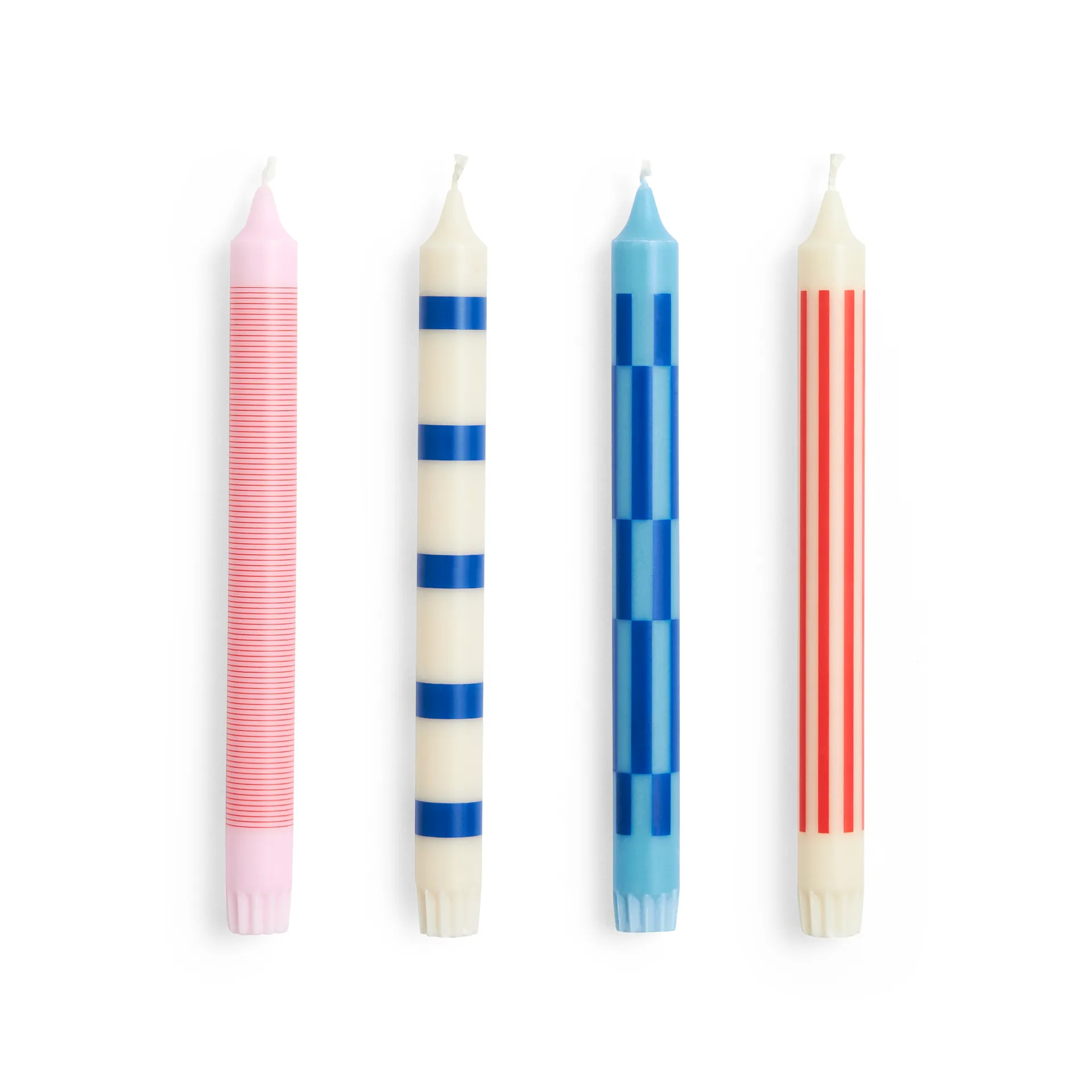 Pattern Kerzenmix 4er-Pack, Pink-red-blue HAY