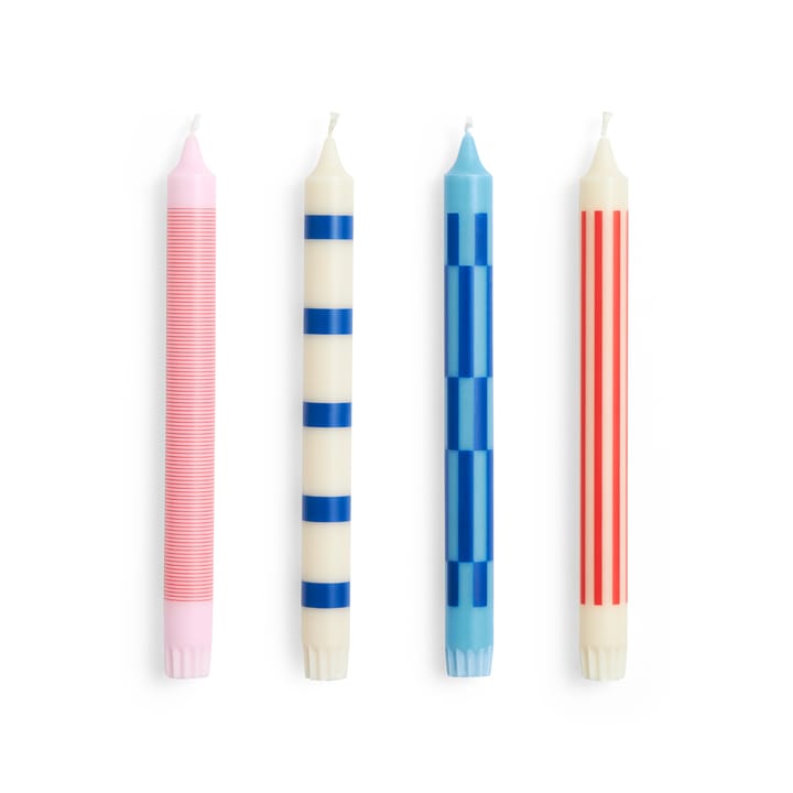 Pattern Kerzenmix 4er-Pack - Pink-red-blue - HAY