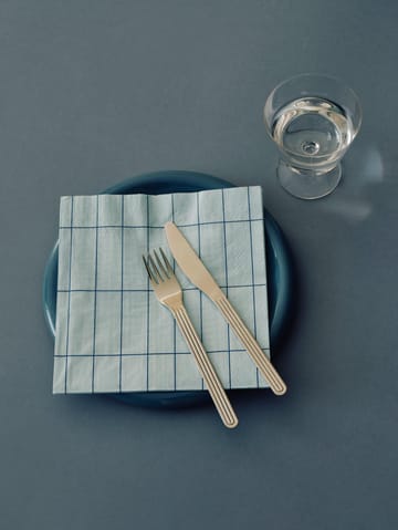 Pattern Lunchserviette 33x33 cm 20-Pack - Light blue-blue grid - HAY