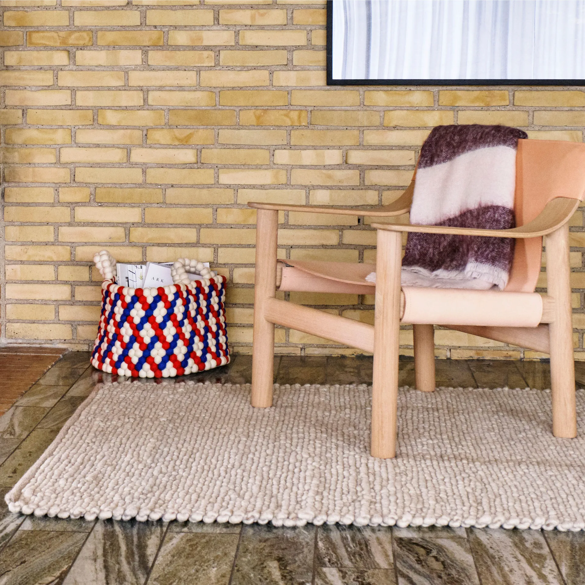 Peas Random Wollteppich 140 x 200cm, Soft grey HAY