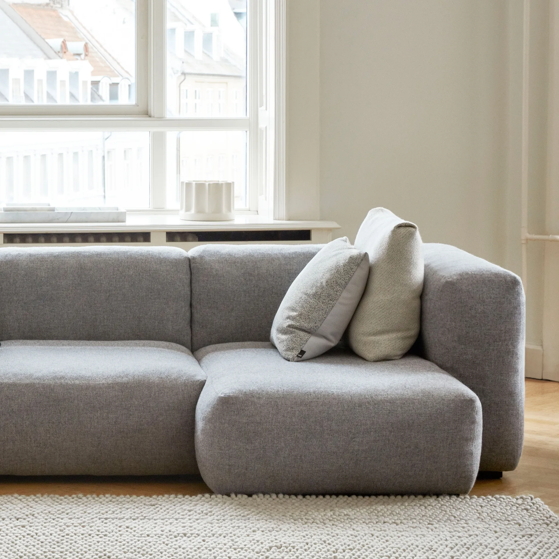 Peas Random Wollteppich 170 x 240cm, Soft grey HAY