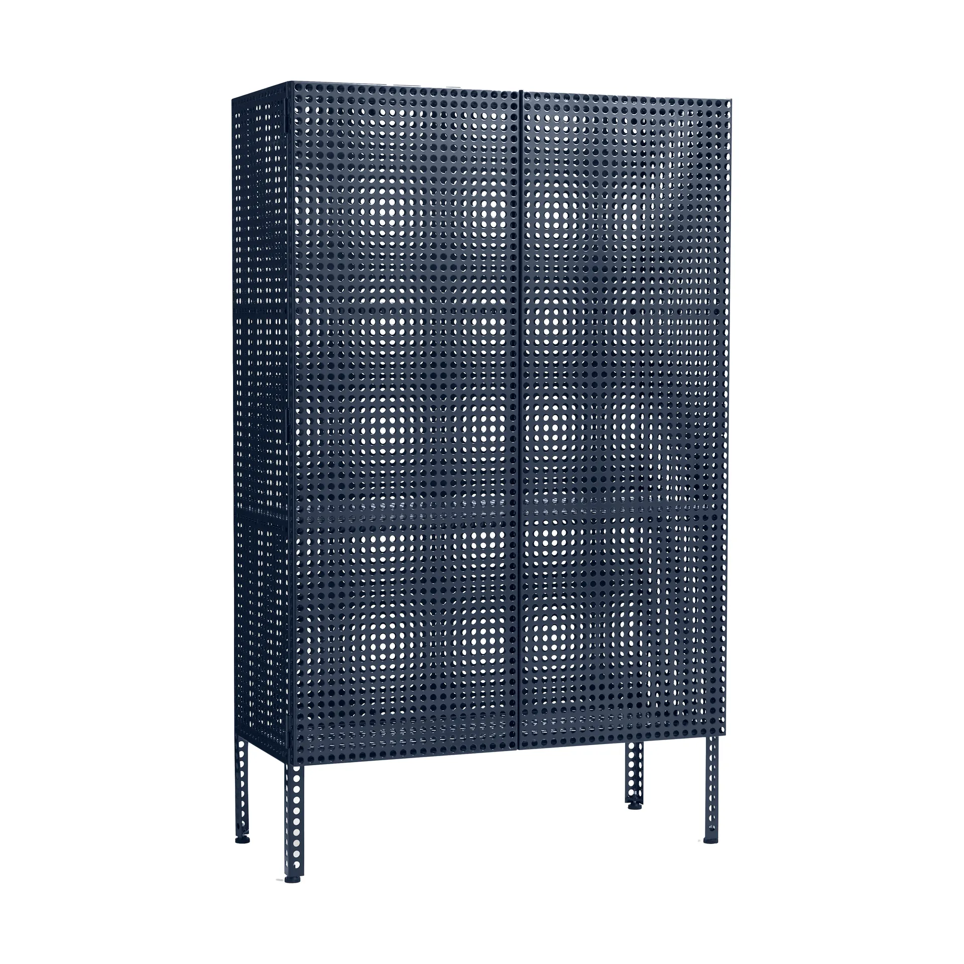 Perforated Cabinet Schrank large, Steel blue HAY