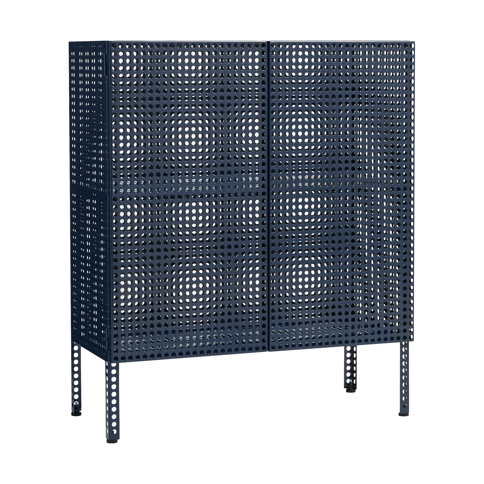 Perforated Cabinet Schrank medium, Steel blue HAY