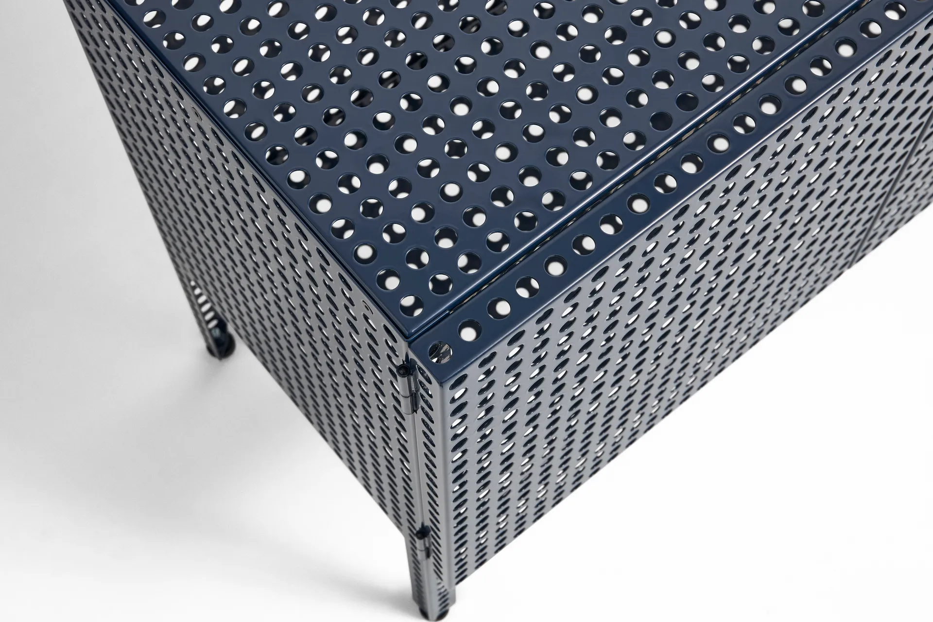 Perforated Cabinet Schrank small, Steel blue HAY