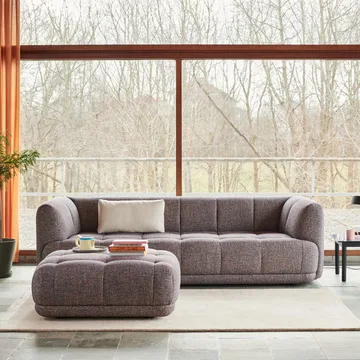 Quilton Fußhocker - Leder sense black - HAY