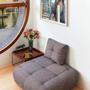 Quilton Fußhocker - Leder sense black - HAY