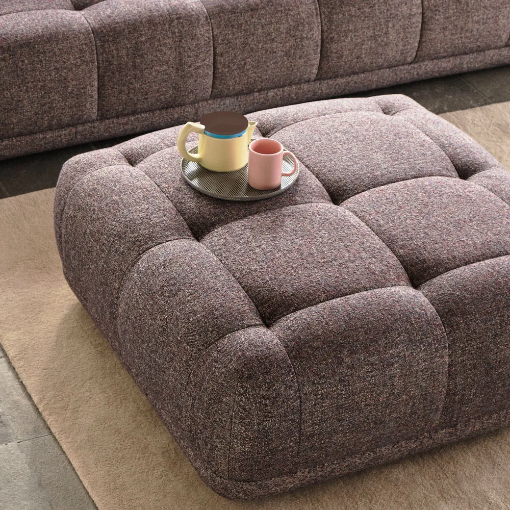 Quilton Fußhocker, Stoff Swarm Multi HAY