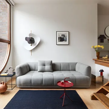 Quilton Kombination 19 Modulsofa Chaiselongue rechts - Stoff Remix 123 grau - HAY