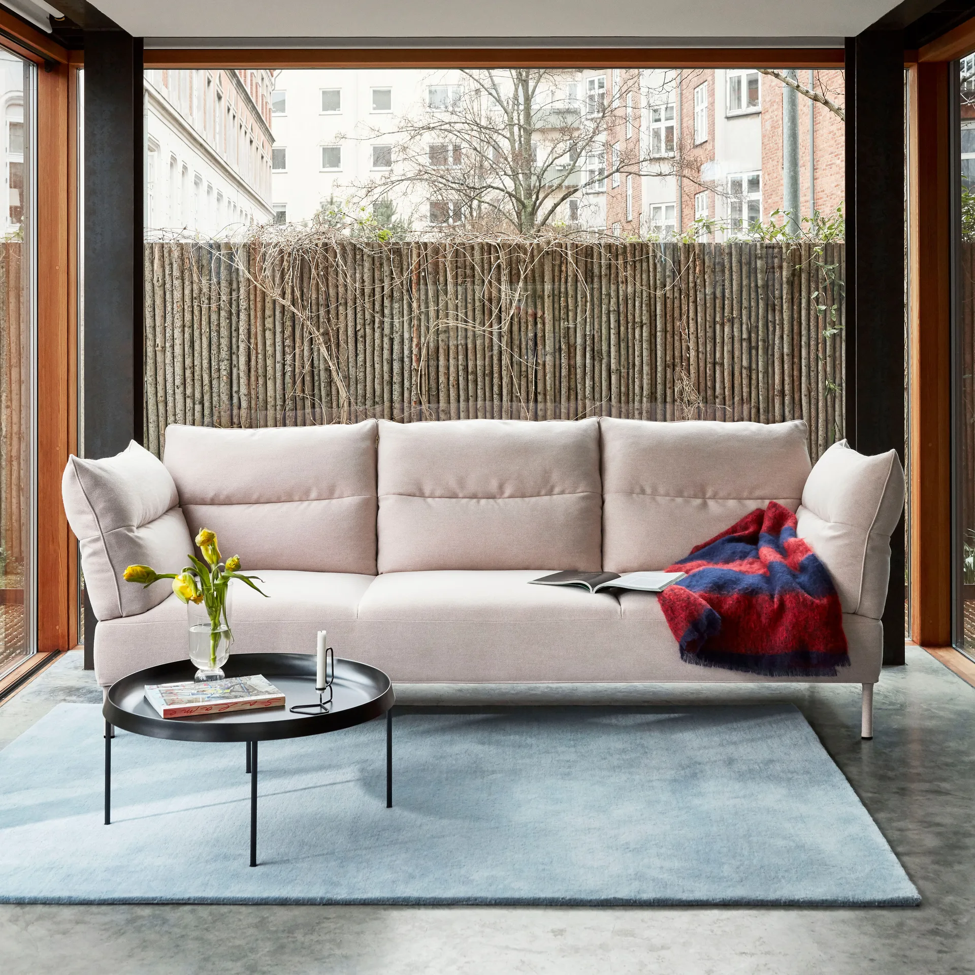 Raw Wollteppich No 2 170 x 240cm, Light blue HAY