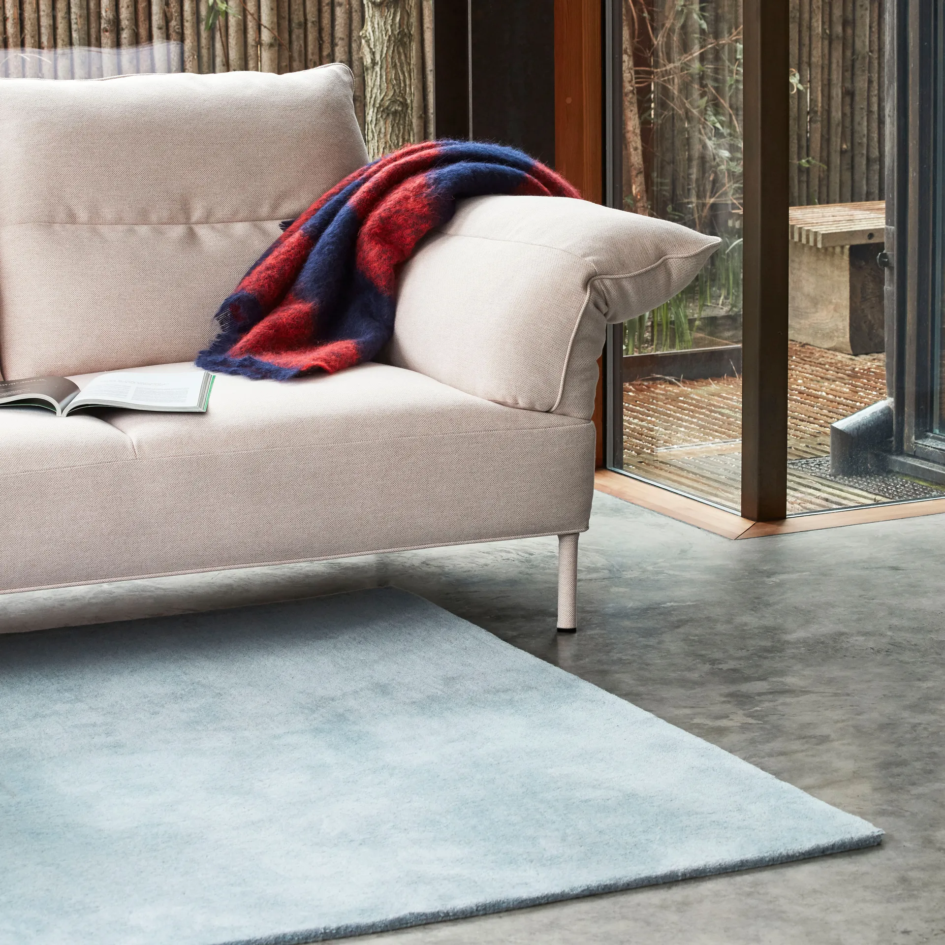 Raw Wollteppich No 2 170 x 240cm, Light blue HAY