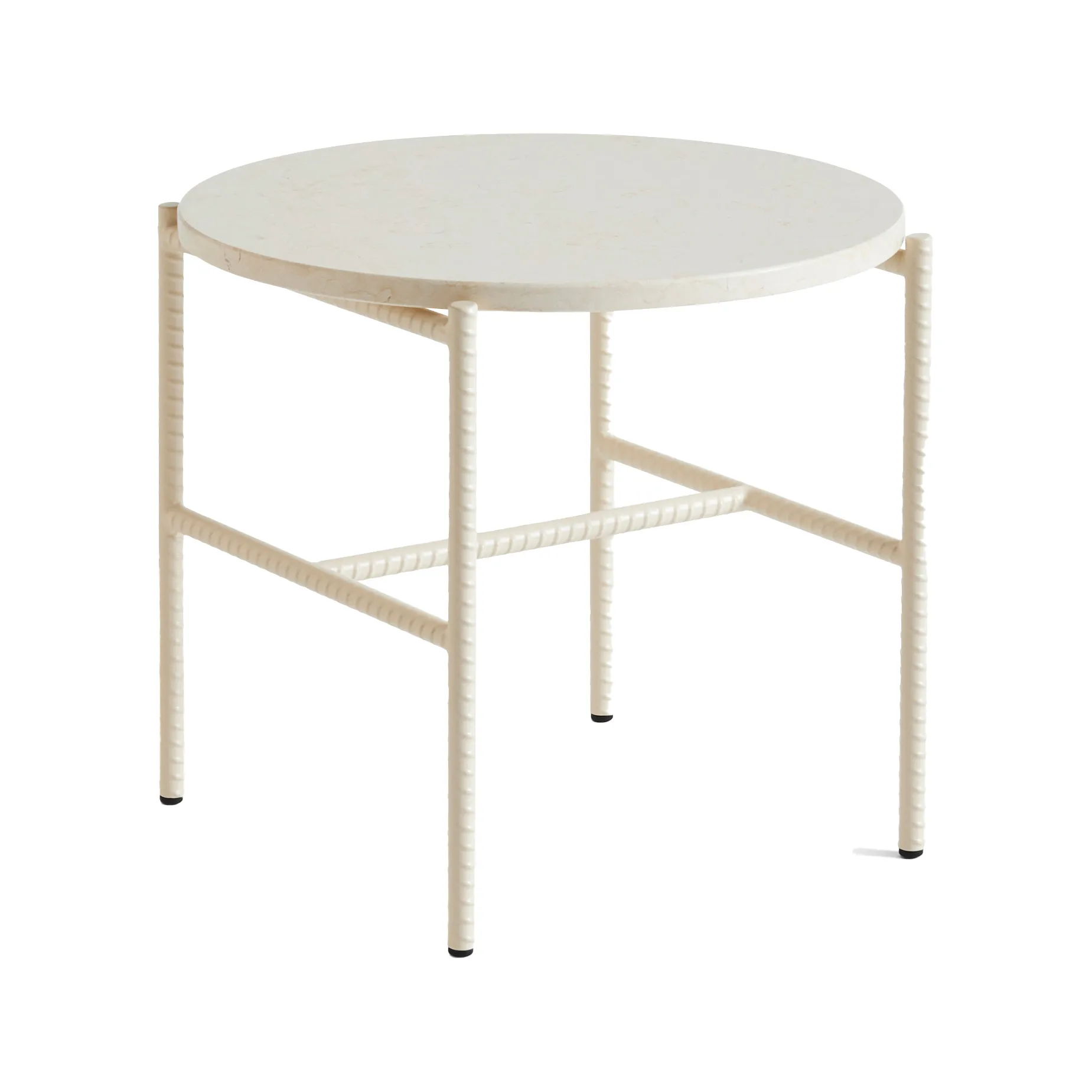 Rebar Beistelltisch Ø45 cm, Beige marble-alabaster HAY