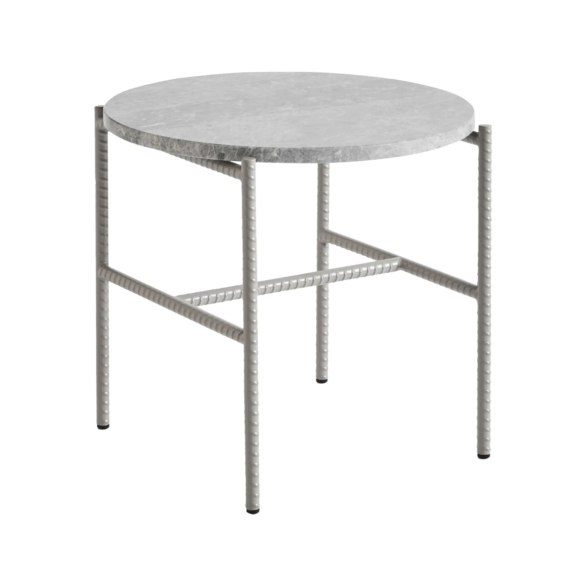 Rebar Beistelltisch Ø45 cm, Grey marble-fossil HAY
