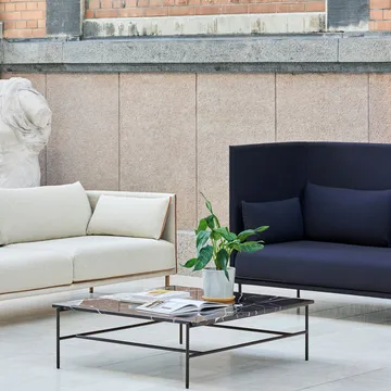 Rebar Couchtisch 100x104x33 cm - Schwarzer Marmor-schwarzes Gestell - HAY