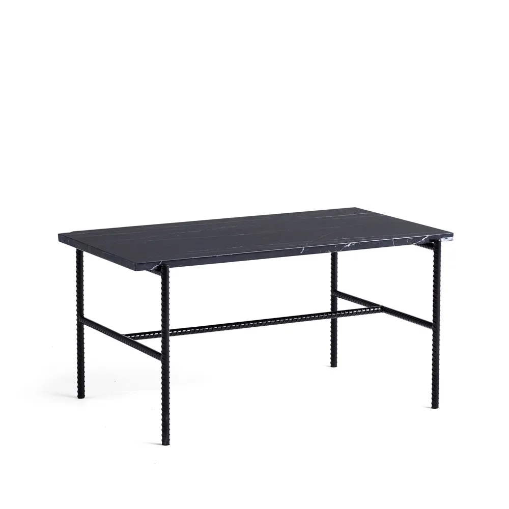 Rebar Couchtisch 80x49x40,5 cm, Black marble-black HAY