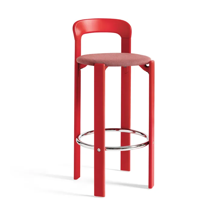 Rey gepolsterter Barhocker 75 cm - Steelcut trio 636 scarlet red - HAY