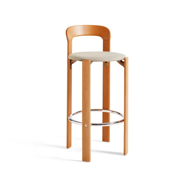 Rey gepolsterter Barhocker 75 cm - Stoff Steelcut Trio 213 Golden - HAY