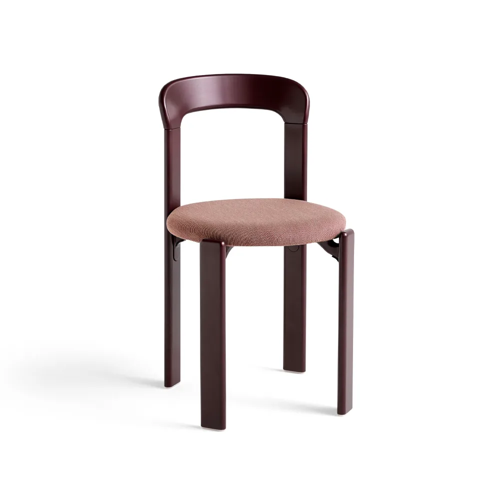 Rey gepolsterter Stuhl, Steelcut trio 416 grape red HAY