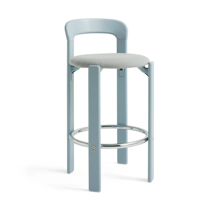 Rey Low gepolsterter Barhocker - Steelcut trio 113 slate blue - HAY