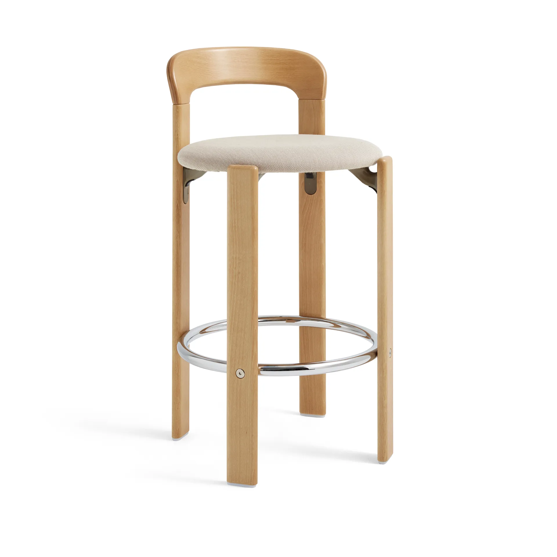 Rey Low gepolsterter Barhocker, Steelcut trio 213 golden HAY