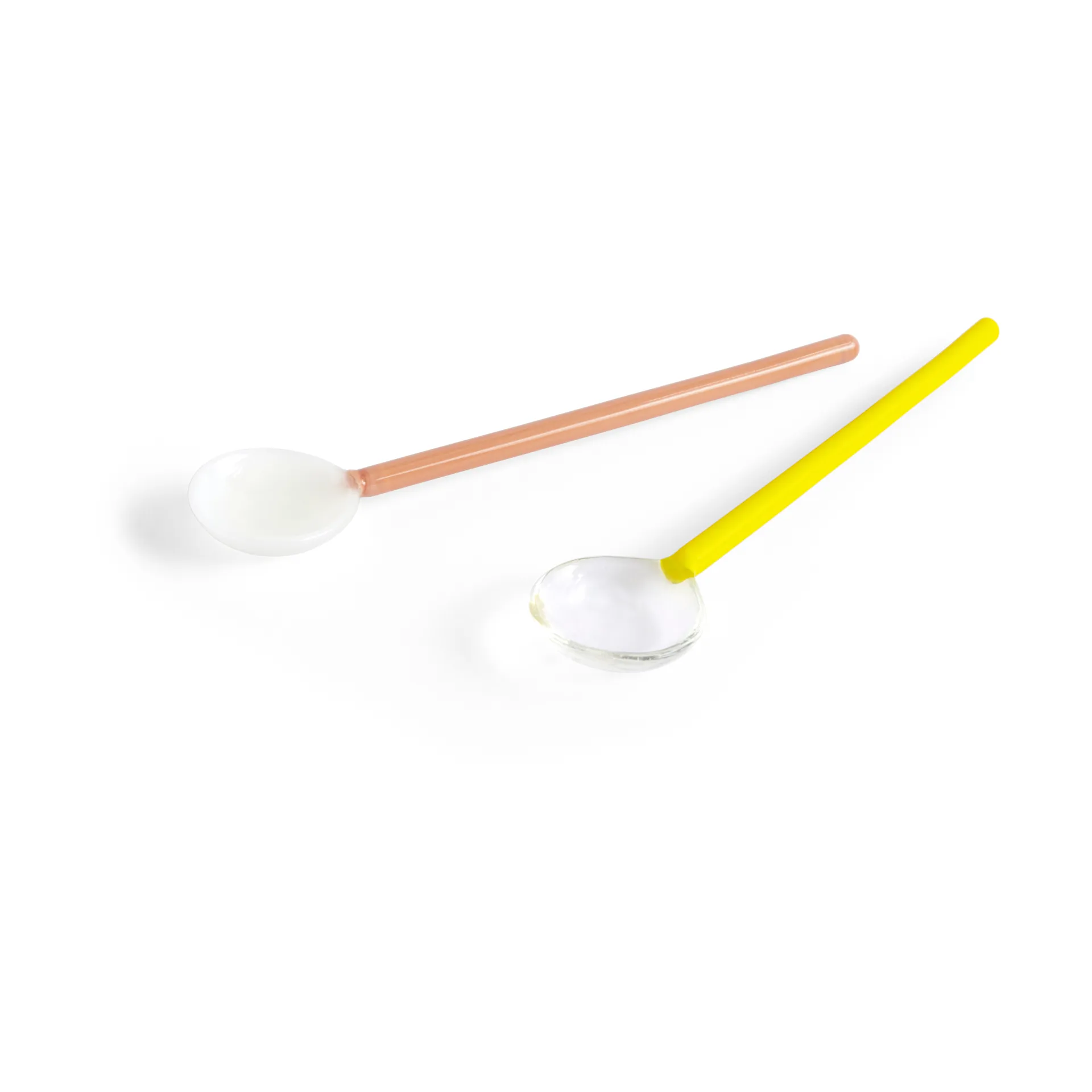 Round Glaslöffel 2er Pack, Bright yellow-brown HAY