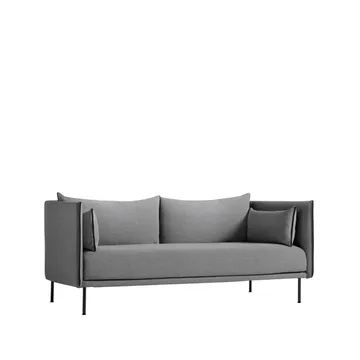 Silhouette 2-Sitzer Sofa - Coda 182 grau-schwarze Metallbeine - HAY