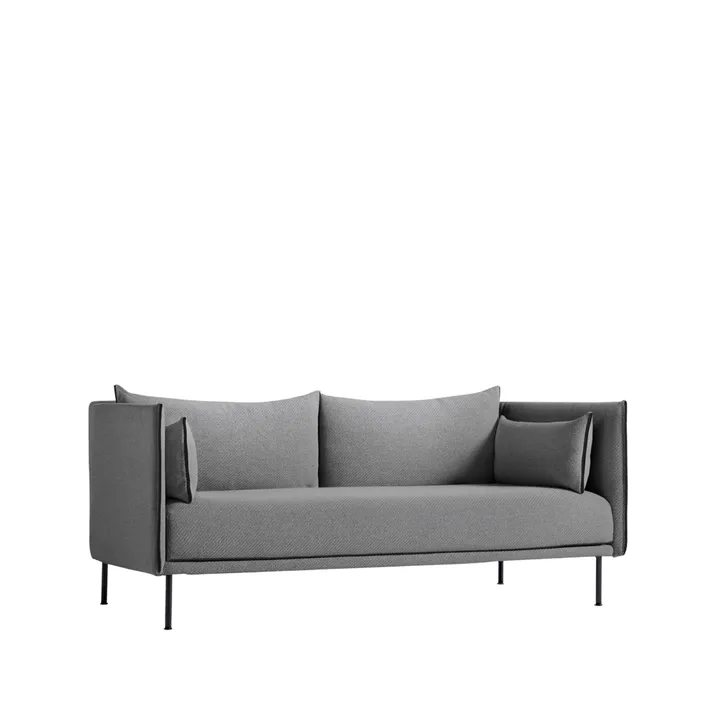 Silhouette 2-Sitzer Sofa - Coda 182 grau-schwarze Metallbeine - HAY