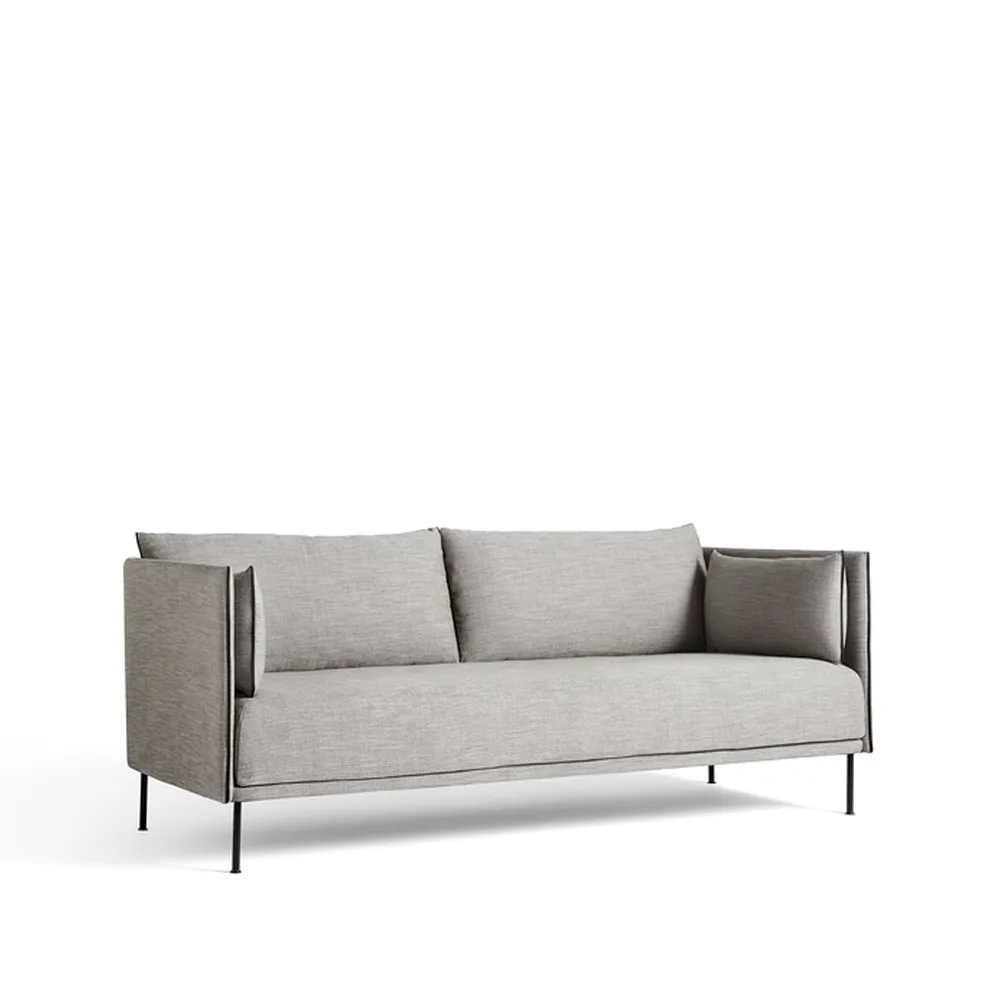 Silhouette 2-Sitzer Sofa, Ruskin 33-schwarz Metallbeine HAY