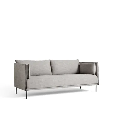 Silhouette 2-Sitzer Sofa - Ruskin 33-schwarz Metallbeine - HAY