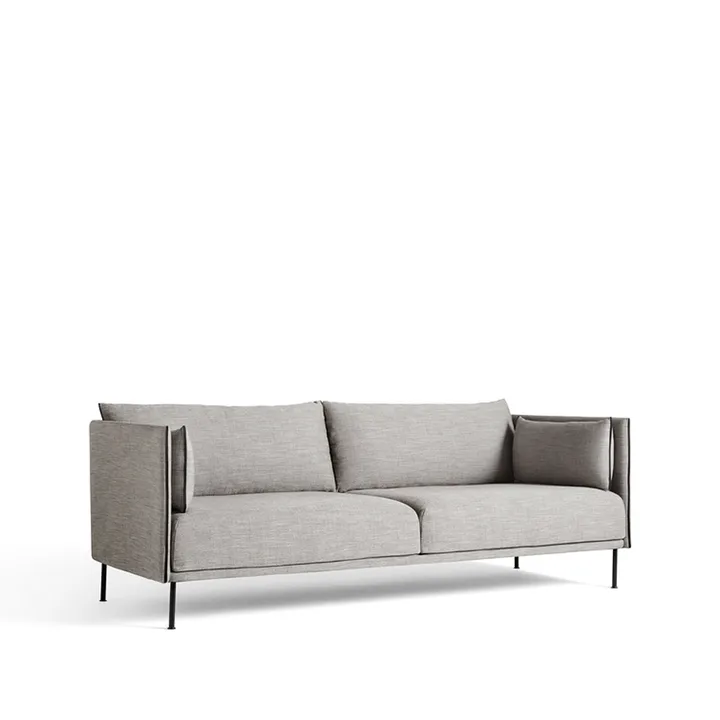 Silhouette 3-Sitzer Sofa - Ruskin 33-schwarz Metallbeine - HAY
