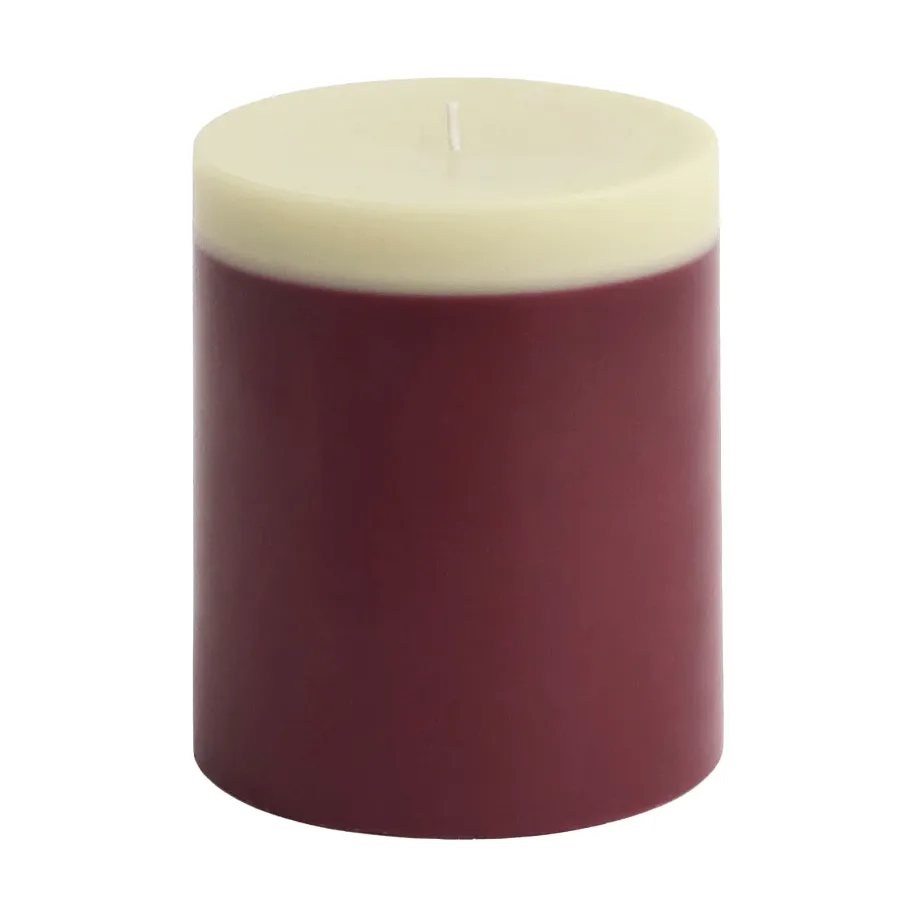 Silo Candle Blockkerze, Bordeaux-lime white, Ø9,5x11 cm HAY