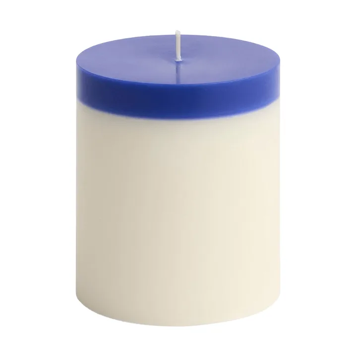 Silo Candle Blockkerze - Ivory-royal blue, Ø9,5x11 cm - HAY