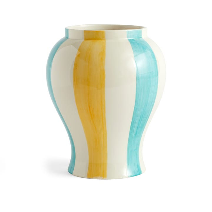 Sobremesa stripe Vase L 25cm - Green-yellow - HAY