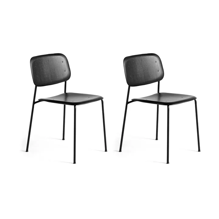 Soft Edge 40 Stuhl, Black oak-schwarzes Stahlgestell, 2er Pack - HAY