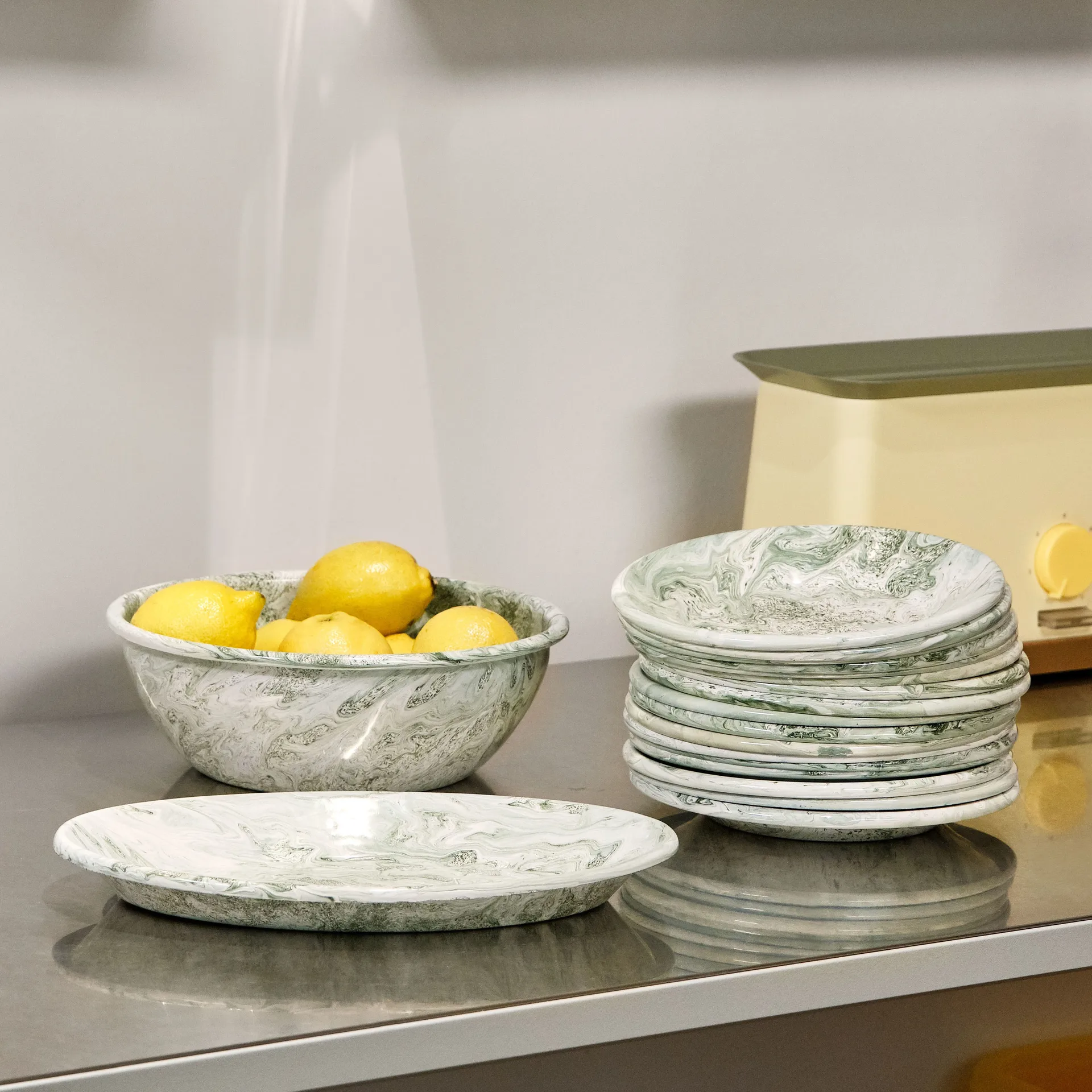 Soft Ice ovaler Teller 21,5 x 31,5cm, Green HAY